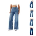 thumbnail image 1 of Women Jeans 2026 Fashion Loose Fit Wide Leg Stretchy High Waisted Straight Leg Denim Pants with Pockets, 1 of 8