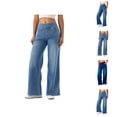 thumbnail image 1 of Women Jeans 2026 Fashion Wide Leg Straight Leg Stretchy High Waisted Loose Fit Denim Pants with Pockets, 1 of 8