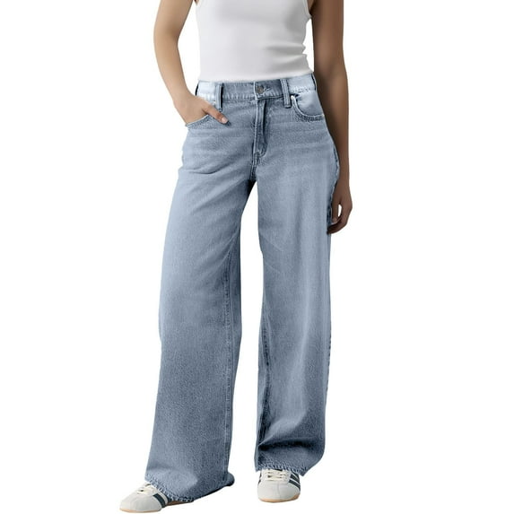 Women Jeans Baggy Jeans Wide Leg Jeans Trendy Stretchy Straight Leg Jean Loose Casual Denim Pants Jeans For Women