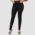thumbnail image 1 of Women Jeans Fashionable High Waisted Hip Hugging Oversized Elastic Tight Fitting Washed Small Leg Jeans Loose Boyfriends Jeans Denim Pants Black,6, 1 of 5