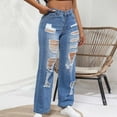 thumbnail image 1 of Women Jeans High Waist Distressed Stretch Pants Women's Classic Distressed Jeans Women plus Pants Womens Jean Sweat Pants Jag Cords Jean Leggings for Women Petite Jean Pants for Women Cut up Ladies, 1 of 8