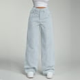 thumbnail image 1 of Women Jeans High Waisted Denim Pants Elastic Waist Stretchy Loose Curvy Denim Pants, 1 of 7