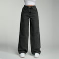 thumbnail image 1 of Women Jeans High Waisted Denim Pants Elastic Waist Stretchy Loose Curvy Denim Pants, 1 of 7