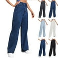 thumbnail image 1 of Womens Wide Leg Sweatpants Jeans , Sweat Pant Jeans for Women, Featuring a High Waist, Pockets, and the Perfect Balance Of Fashion and Function Dark Blue 5XL, 1 of 7
