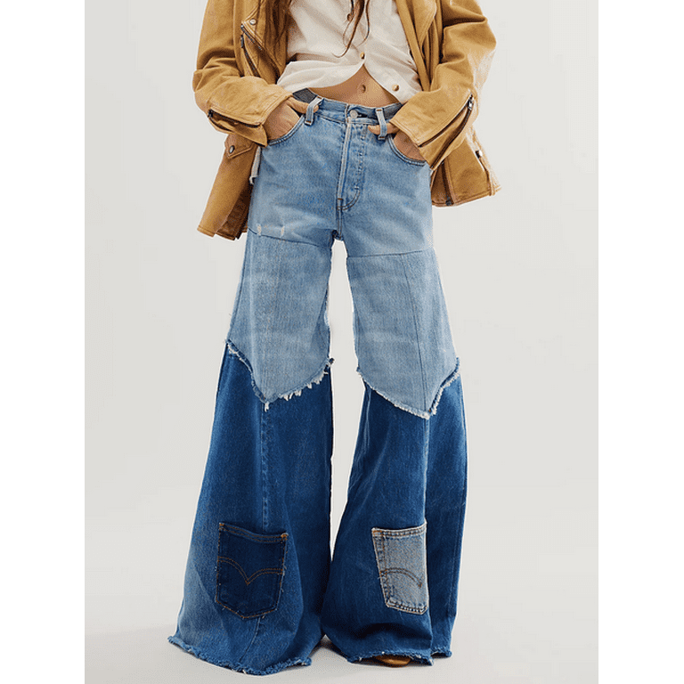 Women Jeans High Wasit Plus Size Casual Denim Patchwork Women Jeans High Wasit Plus Size Casual Denim Patchwork