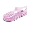 thumbnail image 1 of Women Jelly Mesh Ballet Sandals Low Heel On Comfortable Beach Shoes For Adult Summer Clear Hollow Ballerina, 1 of 9