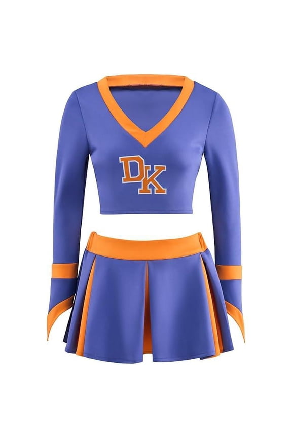 Women Jennifer Check Cheerleader Uniform Top and Skirt High School Outfit