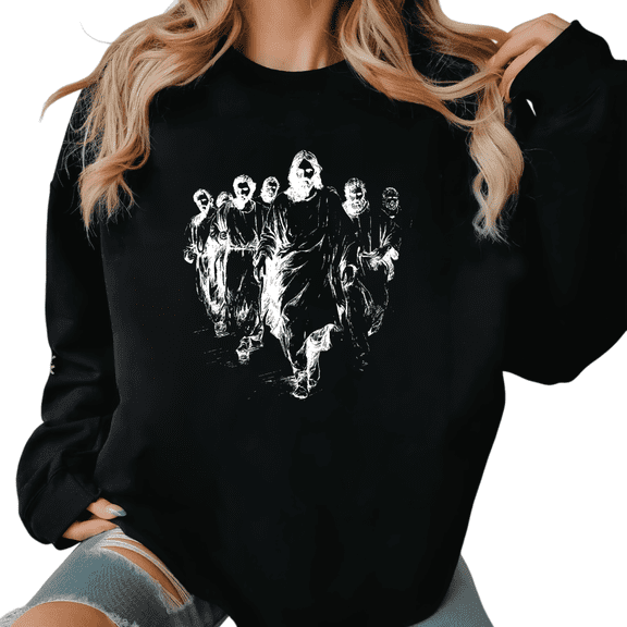 Women Jesus And Disciples Graphic Tee Christian Religious T Shirt Top Inspirational Sketch Print Soft Round-neck long-sleeved Black S-3XL