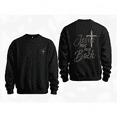 thumbnail image 1 of Women Jesus Has My Back Graphic Tee T Shirt Top Soft Style Cross Heart Design For Daily Wear Round-neck long-sleeved Black S-3XL, 1 of 6