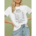 thumbnail image 1 of Women Jesus Paid It All White Graphic Tee T Shirt Top Romans 6：23 Receipt Design Short Sleeve Round Neck White S-5XL, 1 of 4