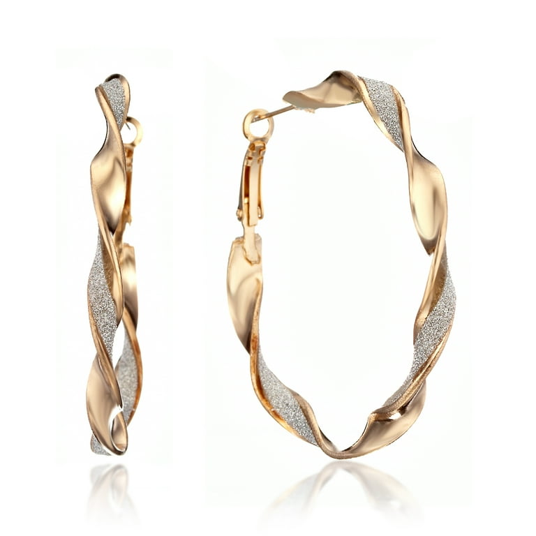 Big twisted hoop earrings hotsell