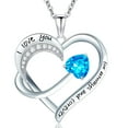 thumbnail image 1 of Women Jewelry 18k White Gold Plated Engraved Words Love Heart Pendant Necklace, 1 of 7