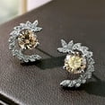 thumbnail image 1 of Women Jewelry 925 Silver Stud Earrings Cubic Zircon Gorgeous Party Gifts A Pair, 1 of 8