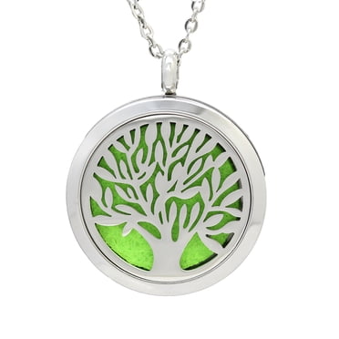Womens Aromatherapy Oil Round Necklace