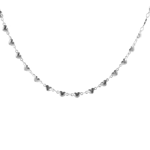 Women Jewelry Birthday Gift, Alloy Silver Gold Necklaces for Women Trendy Non Tarnish Cubic Zirconia Necklace Cute Hear Heart Station Choker Necklace Stack for Wedding Prom Brides Jewelry