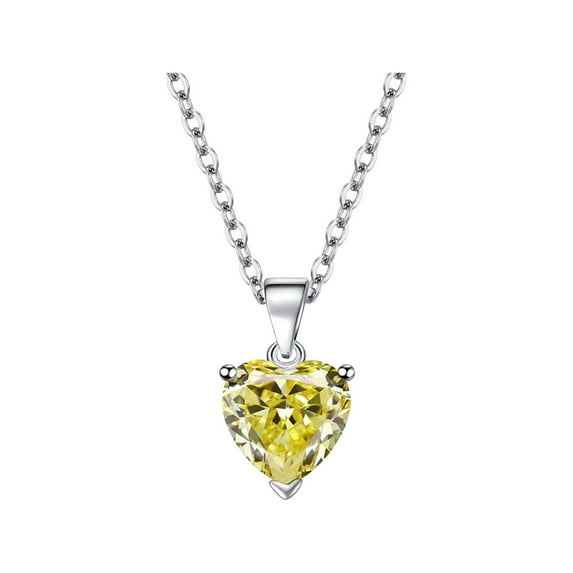 Women Jewelry Birthday Gift, Lady Heart Necklace Shiny Jewelry Heart Shaped Zircon Heart Necklace For Valentine's Day Birthday