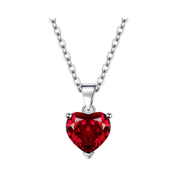 Women Jewelry Birthday Gift, Lady Crystal Heart Necklace Shiny Jewelry Heart Shaped Zircon Heart Necklace For Valentine's Day Birthday