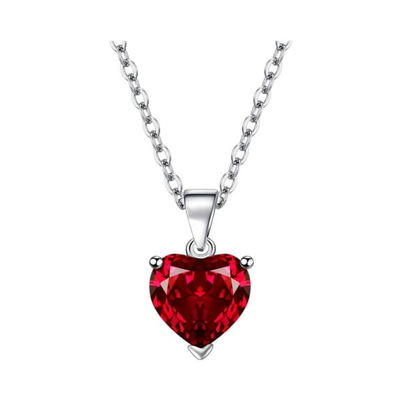 Women Jewelry Birthday Gift, Lady Crystal Heart Necklace Shiny Jewelry Heart Shaped Zircon Heart Necklace For Valentine's Day Birthday