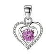 thumbnail image 1 of Women Jewelry Birthday Gift, Womens 925 Silver Heart Necklace Rhinestone Pendant Sparkly Jewerly Valentine Birthday, 1 of 5