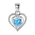 thumbnail image 1 of Women Jewelry Birthday Gift, Womens 925 Silver Heart Necklace Rhinestone Pendant Sparkly Jewerly Valentine Birthday, 1 of 7