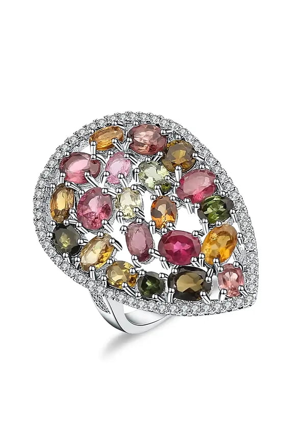 Women Jewelry Set Platinum Plated Necklace Open Ring Earrings Set,Sterling Silver Square Cubic Zirconia CZ Bridal Fashion Jewelry Set