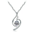 thumbnail image 1 of Women Jewelry White Gold Plated "I Love You"Cubic Zirconia Pendant Necklace, 18", 1 of 7