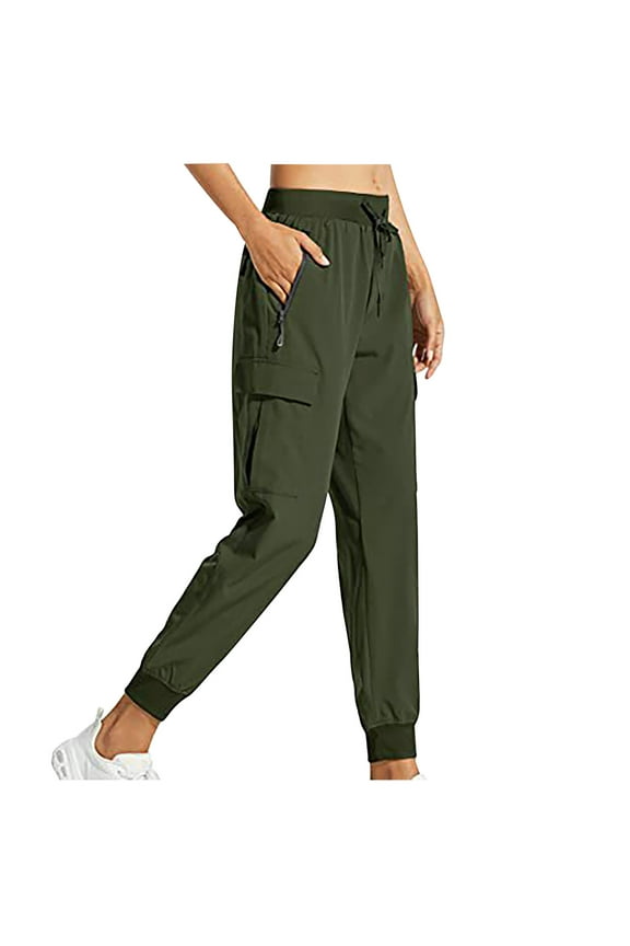 Women Jogging Pants Spandex Nylon Quick-Dry Hiking Joggers Sports Fitness Work Wear Outdoor Tapered Sweatpants