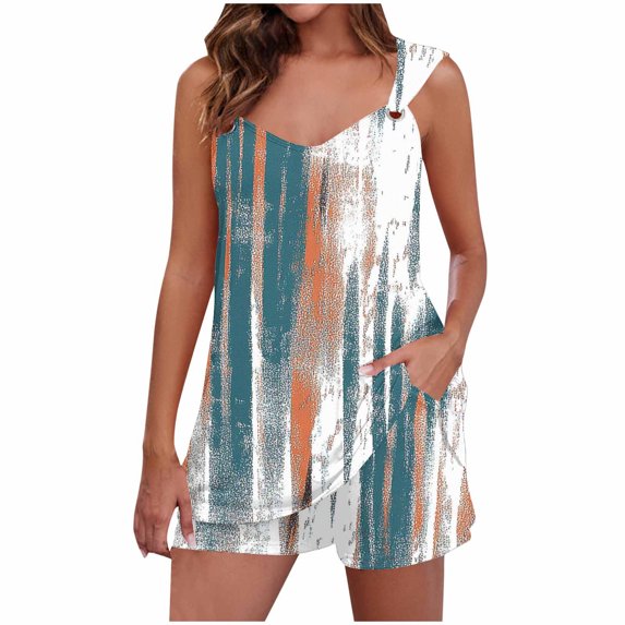 Women Jogging Suits 2 Piece Set Sleeveless Pajama Set for Women Womens Pj Short Set Loose Fit Floral Print Lounge Set