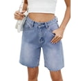thumbnail image 1 of Women Jorts Baggy Jeans Jorts Outfits Shorts Hot Short Pants Streetwear Blue S, 1 of 10