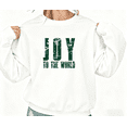 thumbnail image 1 of Women Joy To The World Graphic Tee Christian Religious T Shirt Top Inspirational Distressed Round-neck long-sleeved white S-3XL, 1 of 5