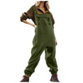 thumbnail image 1 of Women Jumpsuit Brushed Overalls Bibs And Adjustable Suspenders With Warm Winter Ski Pants Casual Rompers, 1 of 5