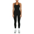 thumbnail image 1 of Women Jumpsuit, Sleeveless U Neck Hollowed Solid Slim Long Romper Party Streetwear, 1 of 7