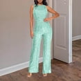 thumbnail image 1 of Women Jumpsuit Women'S Solid Color High-Waisted Sleeveless Round Neck Off-The-Shoulder Sequin Slim Long Sequin Romper Jumpsuits for Women Dressy,Dress Pants for Women, 1 of 5