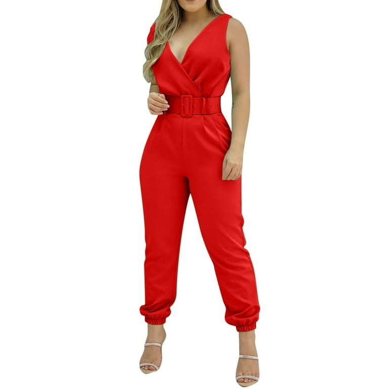 Casual Elegant Solid Solid Color V Neck Regular Jumpsuits Casual Elegant Solid Solid Color V Neck Regular Jumpsuits