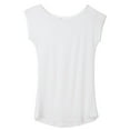 thumbnail image 1 of Women Junior Basic Plain Casual Modal Cap Sleeve Slim O-Neck Tee Shirt Tops, 1 of 3
