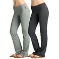 thumbnail image 1 of Women & Juniors Active Workout Fitness Stretch Comfy Lounge Flare Fit Yoga Pants (2PK: H GREY/CHARCOAL, M), 1 of 1