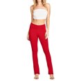 thumbnail image 1 of Women & Juniors Active Workout Fitness Stretch Comfy Lounge Flare Fit Yoga Pants (RED, M), 1 of 4
