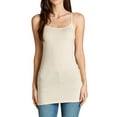 thumbnail image 1 of Women & Juniors Adjustable Spaghetti Strap Basic Camisole Long Tunic Tank Top, 1 of 1