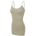thumbnail image 1 of Women & Juniors Basic Layering Built in Bra Spaghetti Strap Long Cami Top Tank, 1 of 3