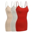 thumbnail image 1 of Women & Juniors Basic Layering Built in Bra Spaghetti Strap Long Cami Top Tank, 1 of 3