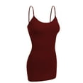 thumbnail image 1 of Women & Juniors Basic Layering Built in Bra Spaghetti Strap Long Cami Top Tank, 1 of 5