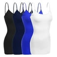 thumbnail image 1 of Women & Juniors Basic Layering Built in Bra Spaghetti Strap Long Cami Top Tank, 1 of 6