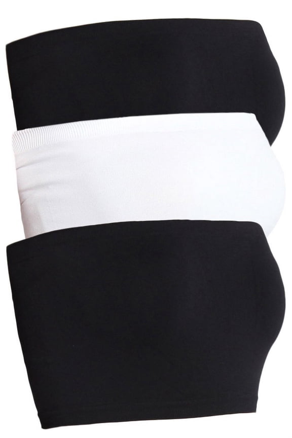 Women & Juniors Basic Layering Seamless Cropped Strapless Bandeau Tube Top One Size