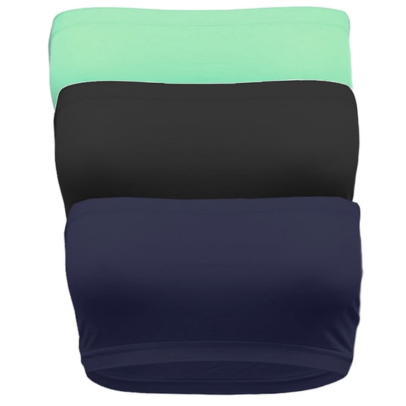 Women & Juniors Basic Layering Seamless Cropped Strapless Bandeau Tube Top One Size