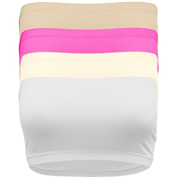 Women & Juniors Basic Layering Seamless Cropped Strapless Bandeau Tube Top One Size