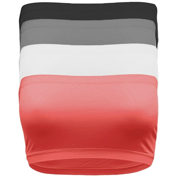 Women & Juniors Basic Layering Seamless Cropped Strapless Bandeau Tube Top One Size