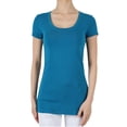 thumbnail image 1 of Women & Juniors Basic Scoop Neck Short Sleeve Stretch Cotton Slim T-Shirts, 1 of 3