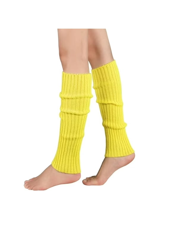 Women Juniors Knitted Fall Winter Sports Socks Threaded leg protection socks for 80s Eighty's Party Fashion Yoga Ballet Dance SportsFall Winter Giftsred
