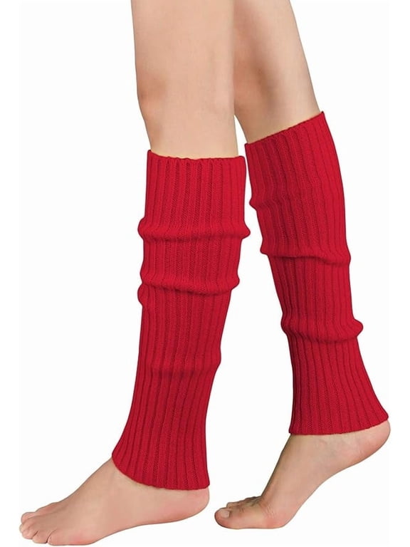 Women Juniors Knitted Fall Winter Sports Socks Threaded leg protection socks for 80s Eighty's Party Fashion Yoga Ballet Dance SportsFall Winter Giftsred