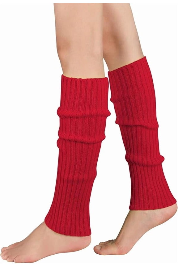 Women Juniors Knitted Fall Winter Sports Socks Threaded leg protection socks for 80s Eighty's Party Fashion Yoga Ballet Dance SportsFall Winter Giftsred